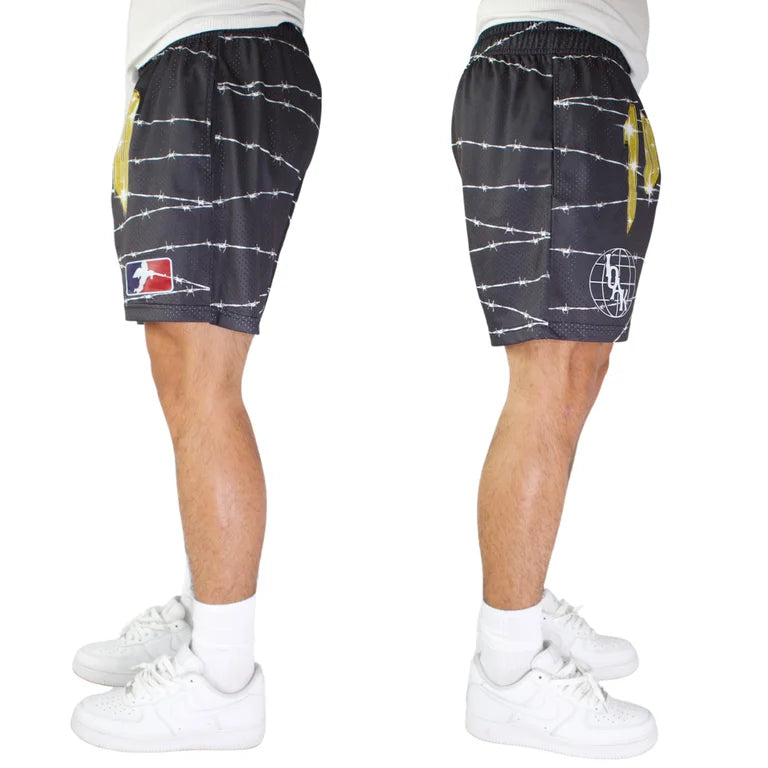 BLACK MESH SHORTS