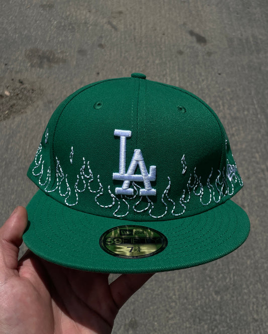 1 OF A KIND GREEN LA FLAME FITTED